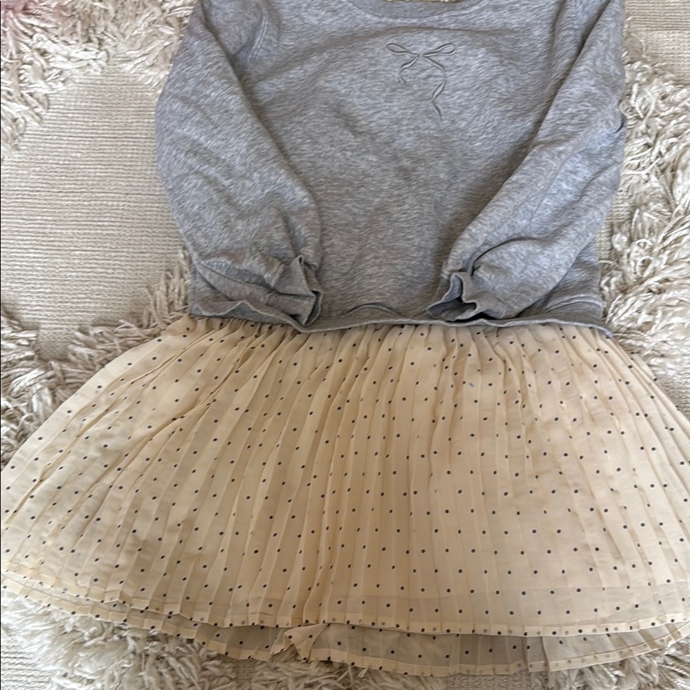 H&M Gray and Cream Kids Dress
